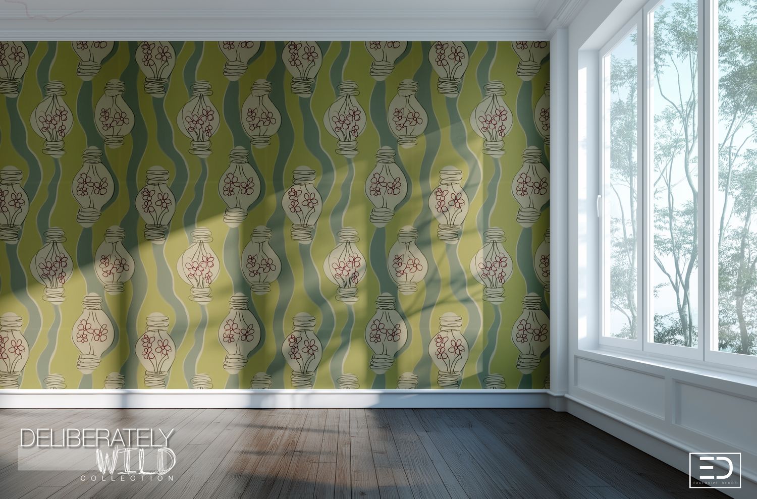 Deliberately Wild – Modern Abstract Line Pattern Wallpaper &amp; Fabric