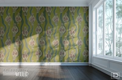 Deliberately Wild – Modern Abstract Line Pattern Wallpaper &amp; Fabric