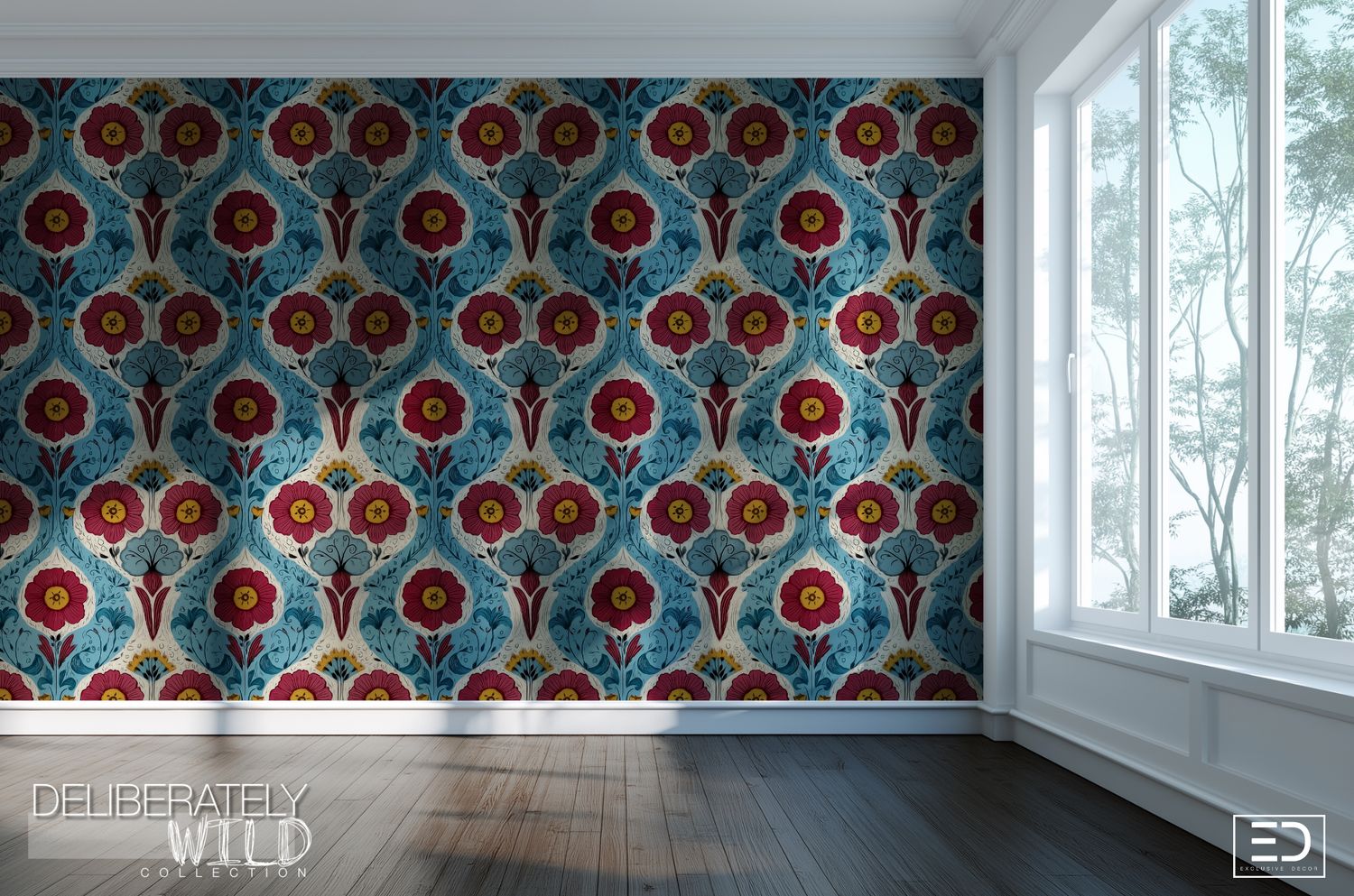 Deliberately Wild – Modern Abstract Line Pattern Wallpaper &amp; Fabric