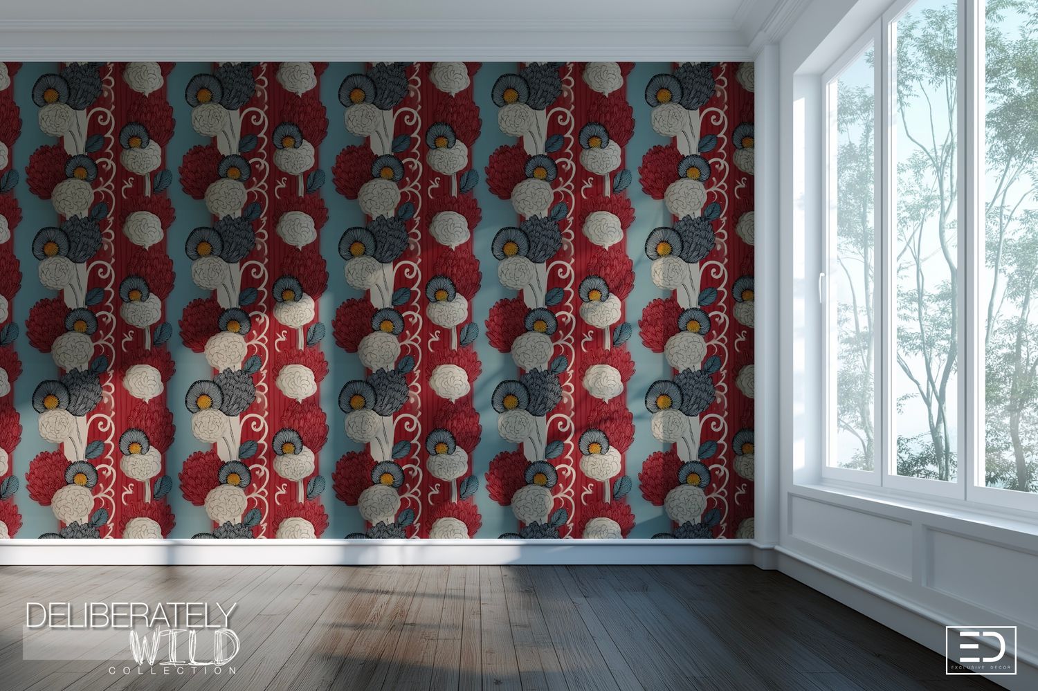 Deliberately Wild – Modern Abstract Line Pattern Wallpaper &amp; Fabric