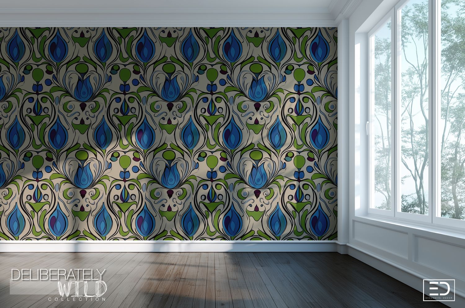 Deliberately Wild – Modern Abstract Line Pattern Wallpaper &amp; Fabric
