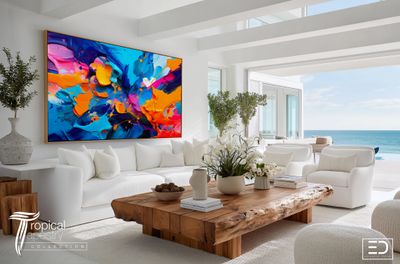 Tropical Tapestry Abstract Canvas Design