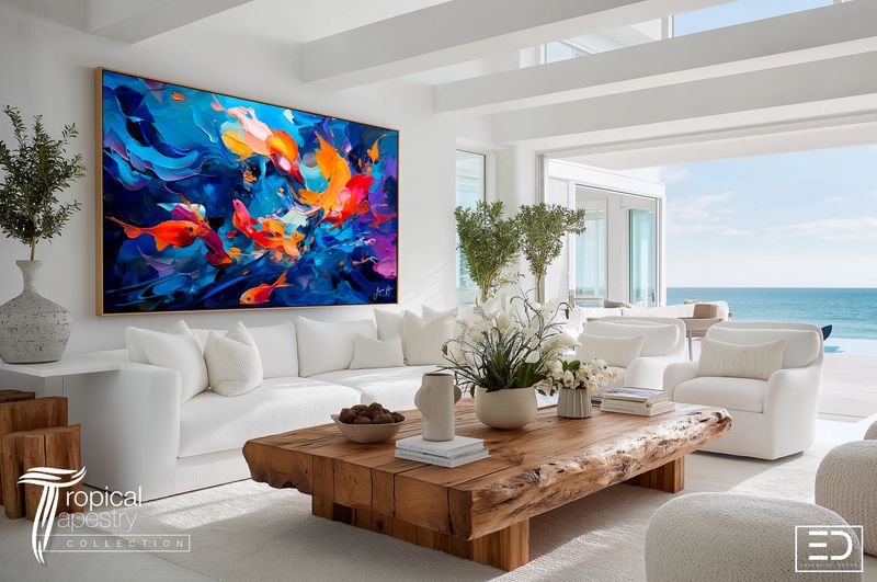 Tropical Tapestry Abstract Canvas Design