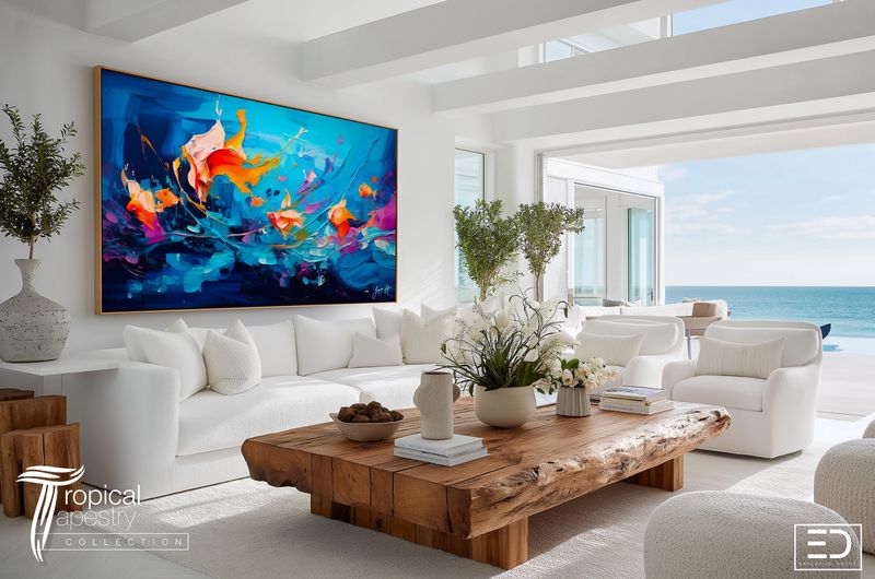 Tropical Tapestry Abstract Canvas Design