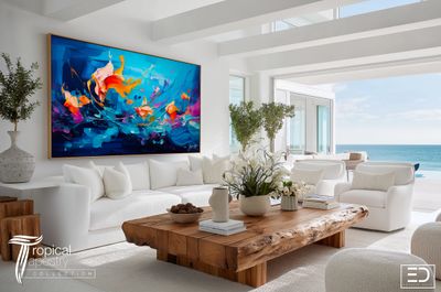 Tropical Tapestry Abstract Canvas Design