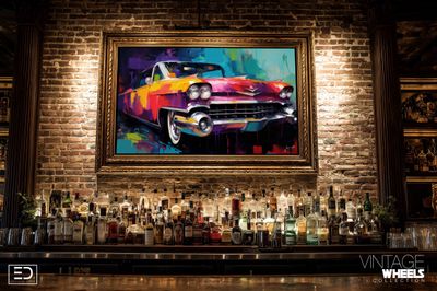 Abstract Vintage Cadillac Canvas Design