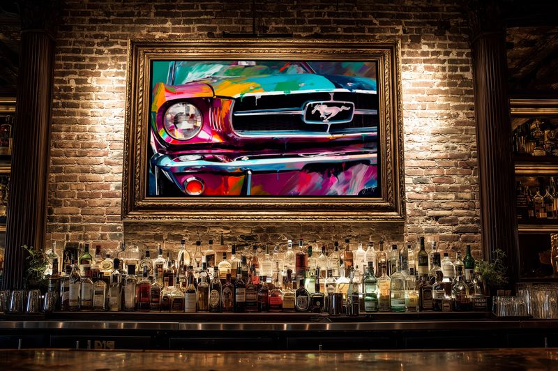 Abstract Vintage Ford Mustang Canvas Design