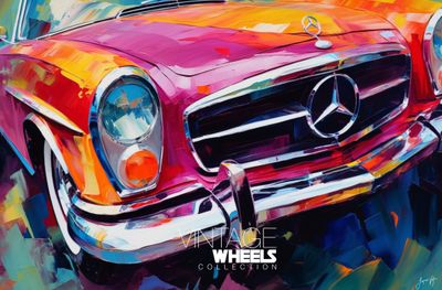 Abstract Vintage Mercedes Canvas Design