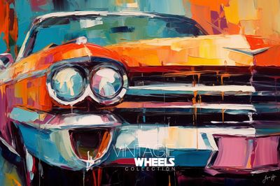 Abstract Vintage Cadillac Canvas Design