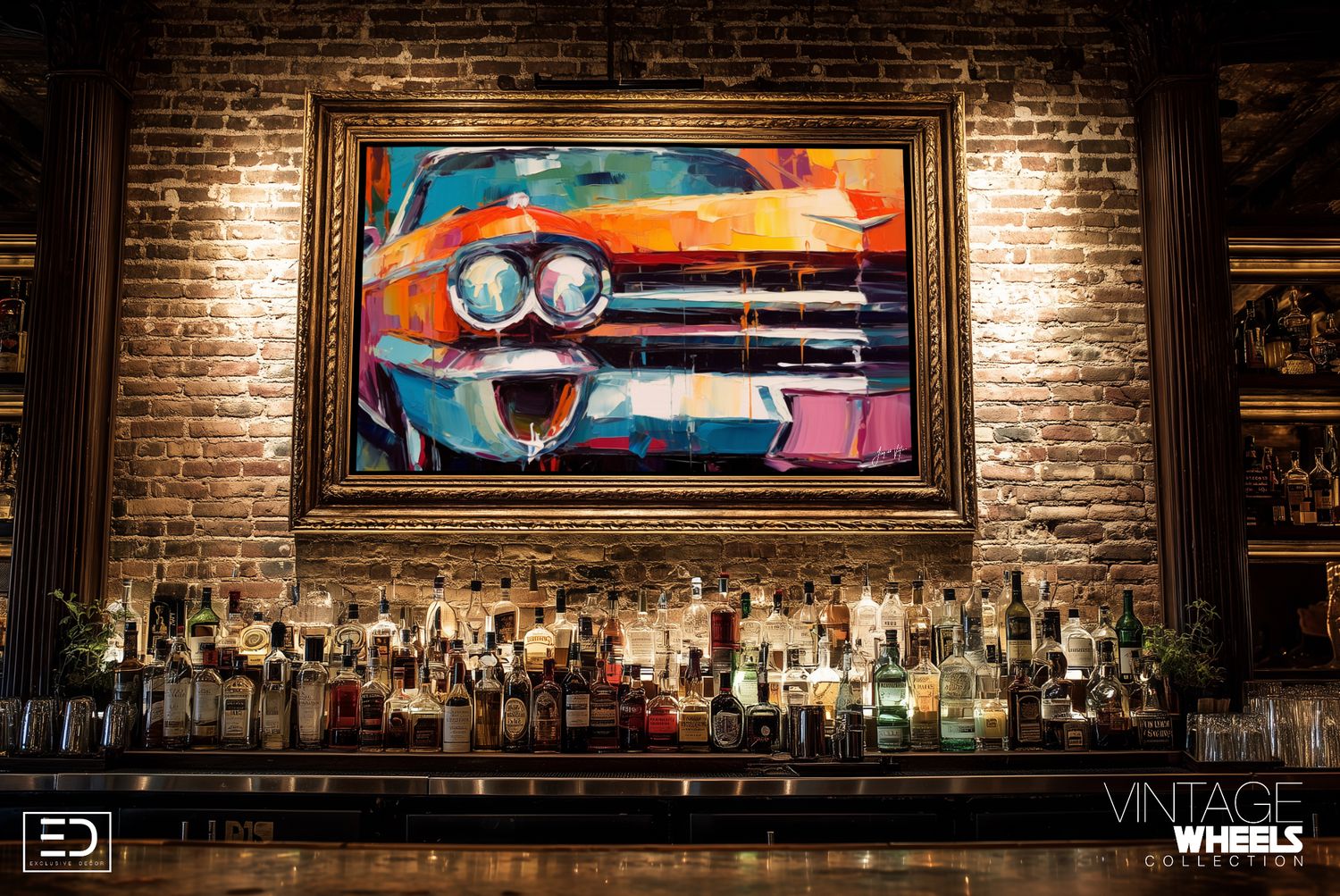 Abstract Vintage Cadillac Canvas Design