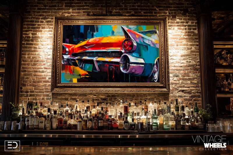 Abstract Vintage Cadillac Canvas Design
