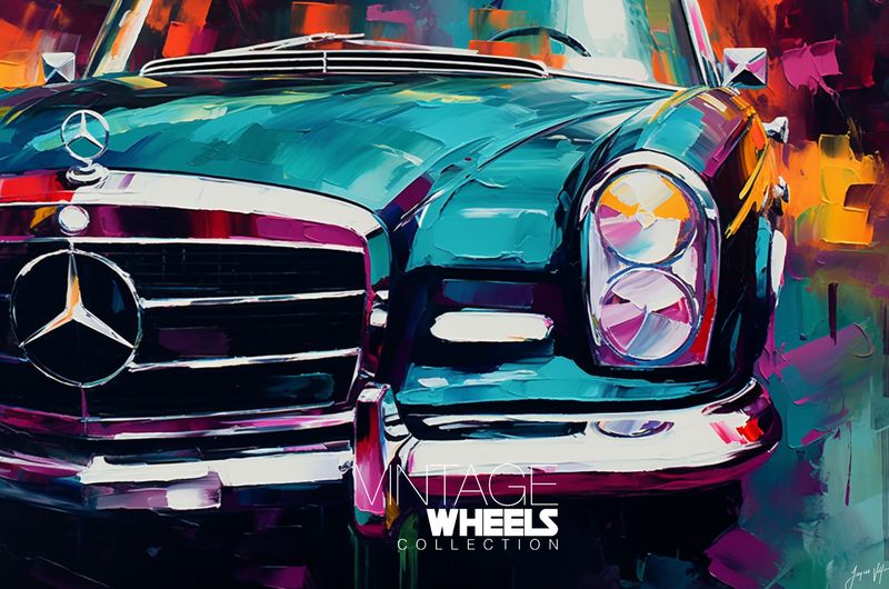 Abstract Vintage Mercedes Canvas Design