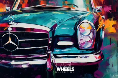 Abstract Vintage Mercedes Canvas Design