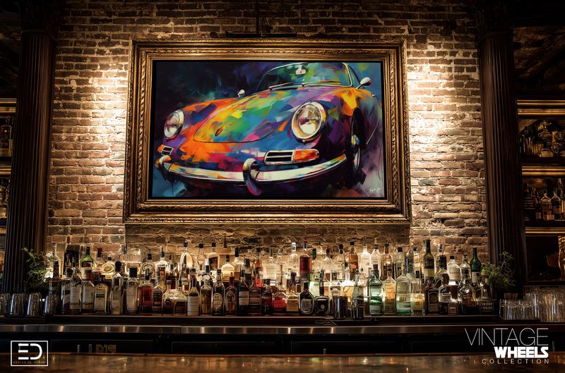 Abstract Vintage Porche Canvas Design