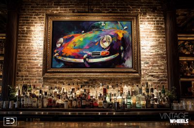 Abstract Vintage Porche Canvas Design