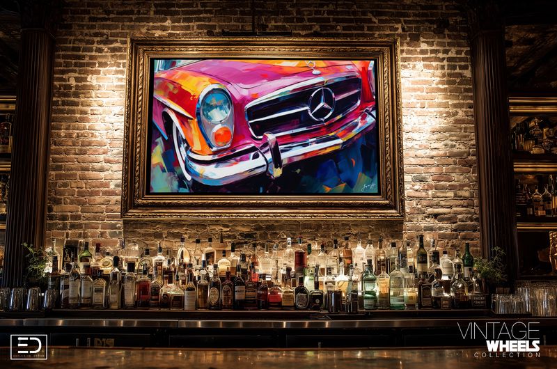 Abstract Vintage Mercedes Canvas Design
