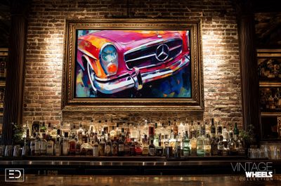 Abstract Vintage Mercedes Canvas Design