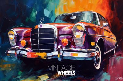 Abstract Vintage Mercedes Canvas Design