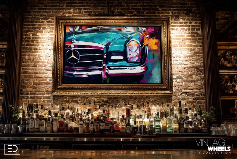 Abstract Vintage Mercedes Canvas Design