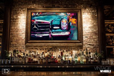 Abstract Vintage Mercedes Canvas Design