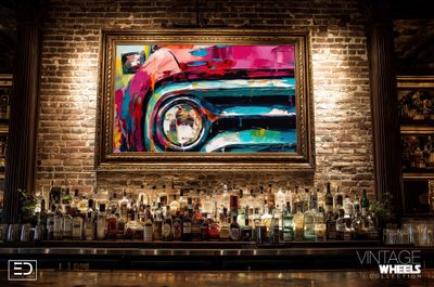 Abstract Vintage Pickup Truck Canvas Design