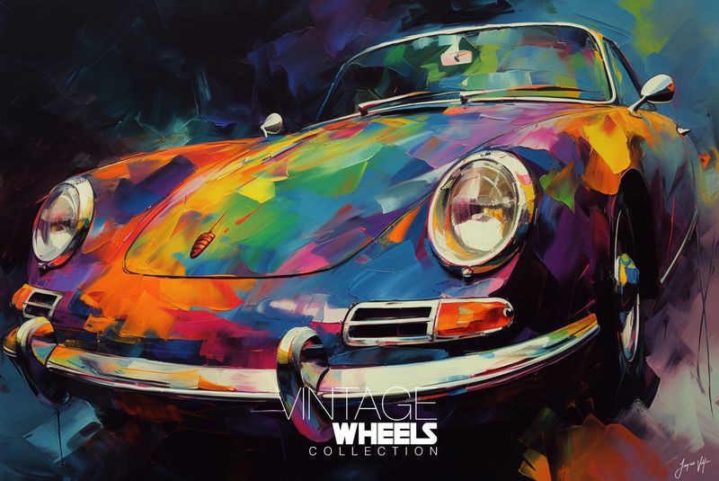 Abstract Vintage Porche Canvas Design