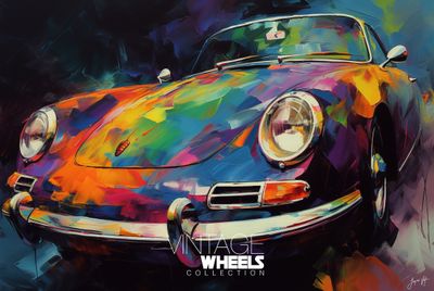 Abstract Vintage Porche Canvas Design