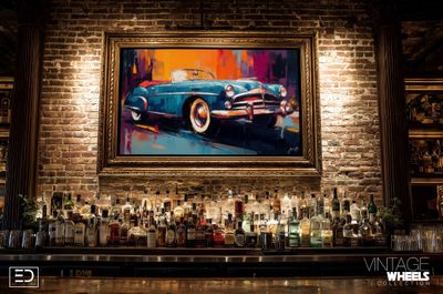 Abstract Vintage Car Canvas Art Print