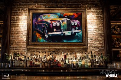 Abstract Vintage Rolls Royce Canvas Design