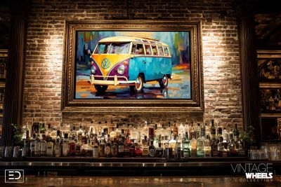 Abstract Vintage VW Wheels Canvas Design