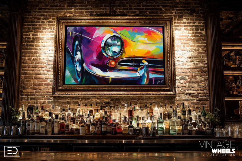 Abstract Vintage Wheels Canvas Design