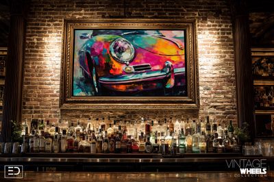 Abstract Vintage Porche Canvas Design