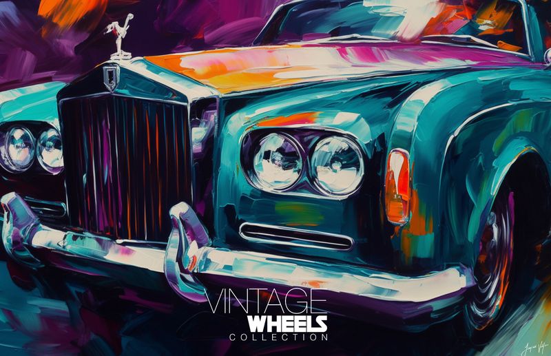 Abstract Vintage Rolls Royce Canvas Design