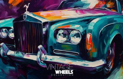 Abstract Vintage Rolls Royce Canvas Design