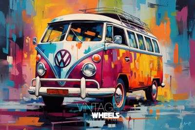 Abstract Vintage Wheels Canvas Design