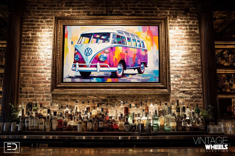Abstract Vintage Wheels Canvas Design