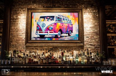 Abstract Vintage Wheels Canvas Design