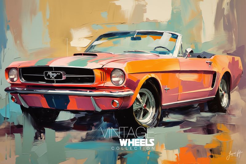 Abstract Vintage Cadillac Canvas Design