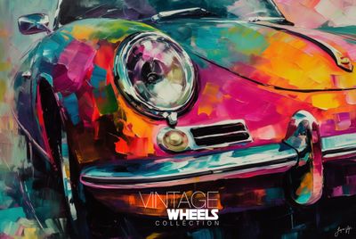 Abstract Vintage Porche Canvas Design
