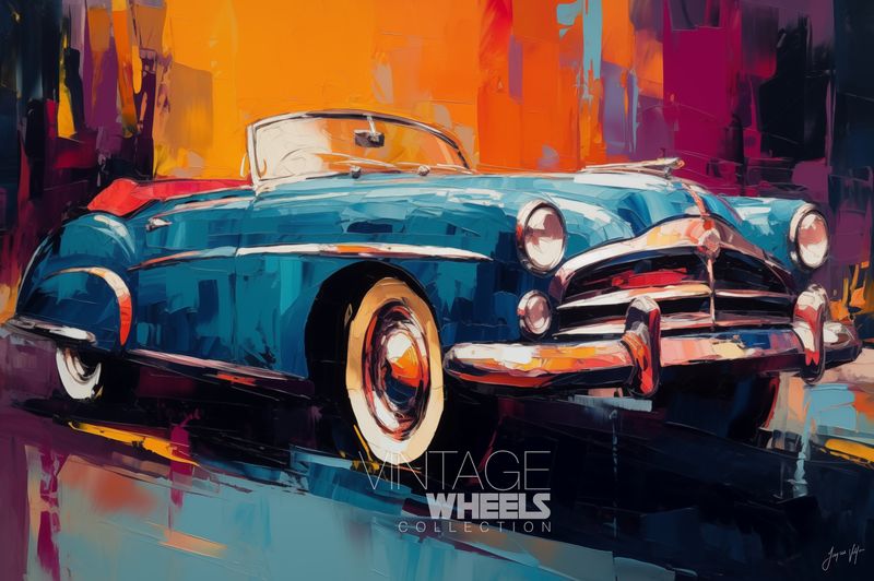 Abstract Vintage Car Canvas Art Print