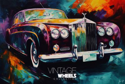 Abstract Vintage Rolls Royce Canvas Design