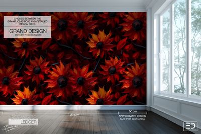 Daisy Wallpaper Design:  "The Botanist's Ledger" Collection