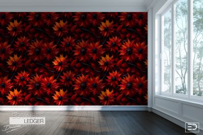 Daisy Wallpaper Design:  &quot;The Botanist&#39;s Ledger&quot; Collection