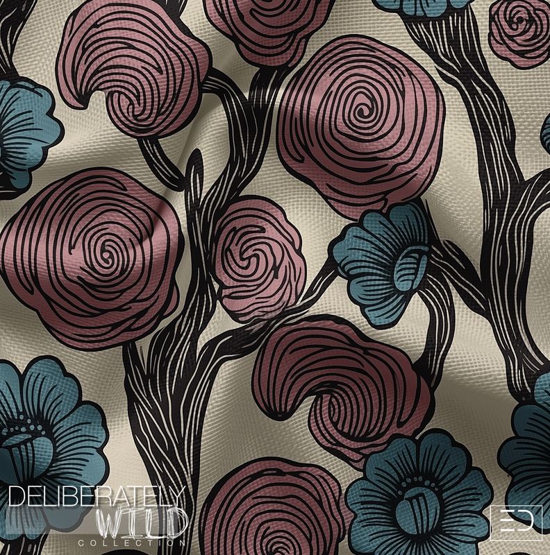 Deliberately Wild – Modern Abstract Line Pattern Fabric