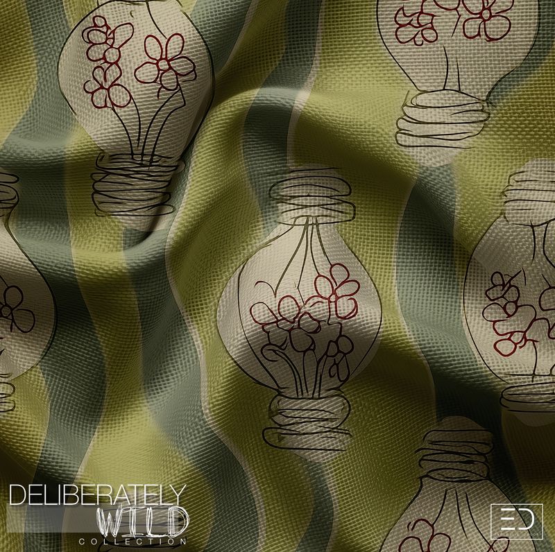 Deliberately Wild – Modern Abstract Line Pattern Fabric