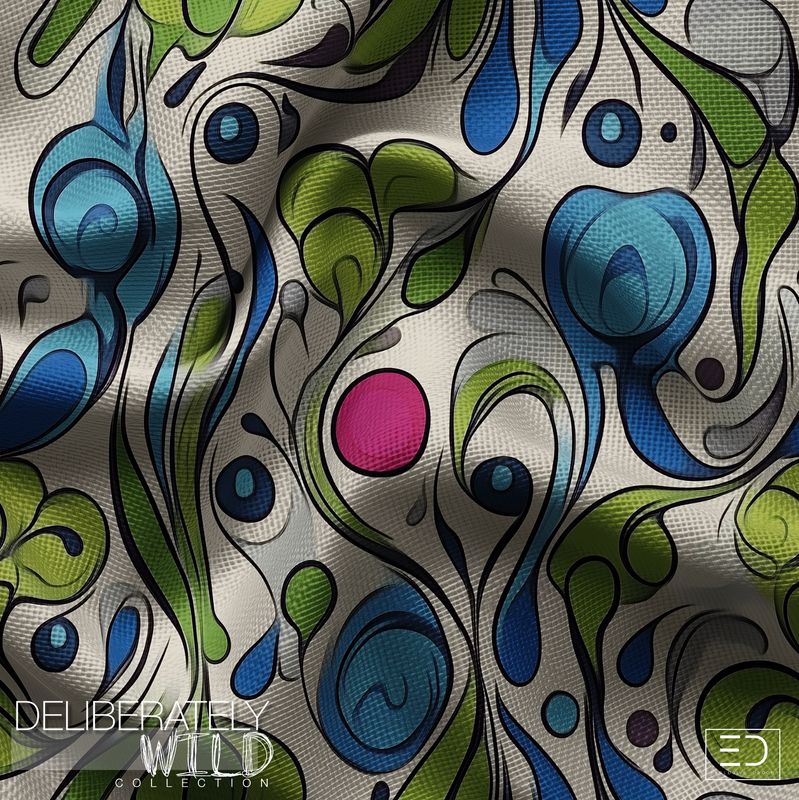 Deliberately Wild – Modern Abstract Line Pattern Fabric