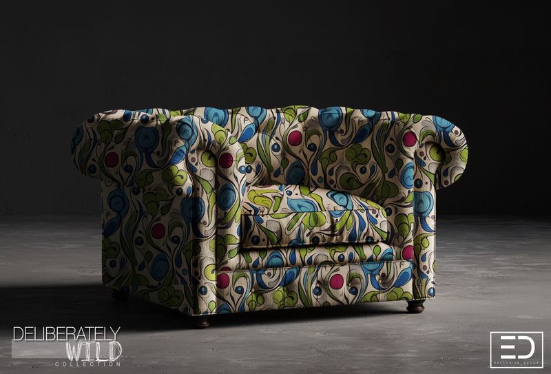 Deliberately Wild – Modern Abstract Line Pattern Fabric