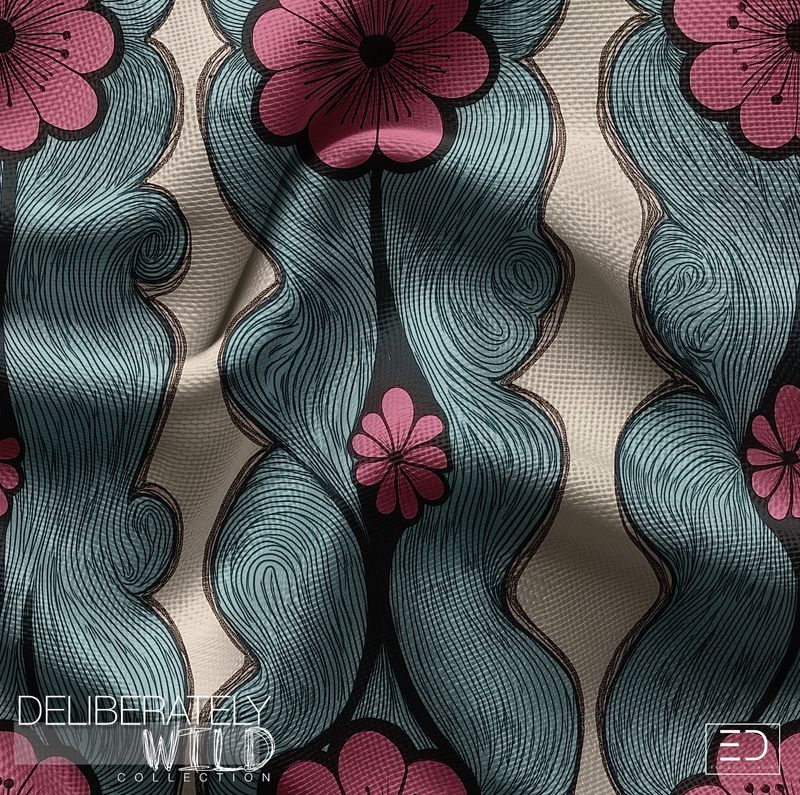Deliberately Wild – Modern Abstract Line Pattern Fabric