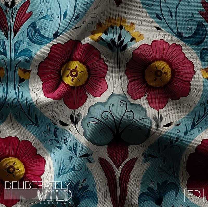 Deliberately Wild – Modern Abstract Line Pattern Fabric