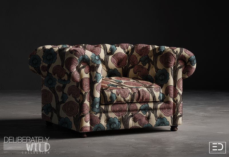 Deliberately Wild – Modern Abstract Line Pattern Fabric